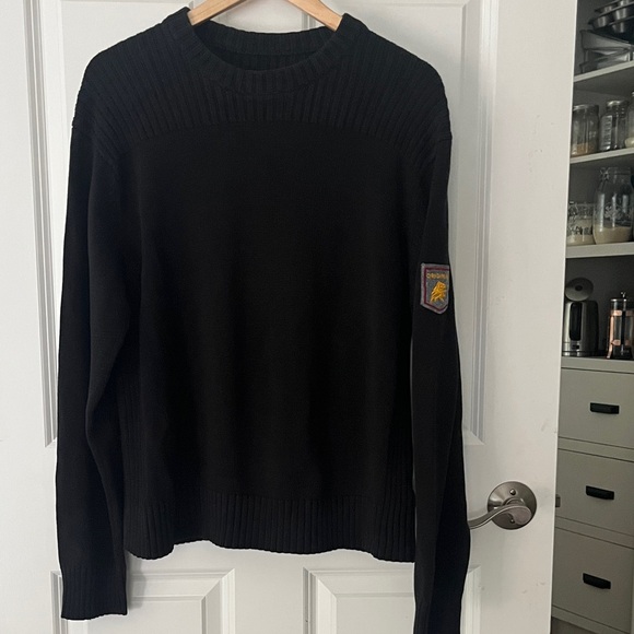 B-Way Other - Black German 100% Cotton Arm Patch Sweater